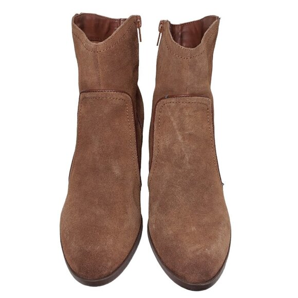 G.H. Bass Womens Amanda Brown Suede Closed Toe Zip High Heels Ankle Boots Sz 9.5 - Picture 3 of 8